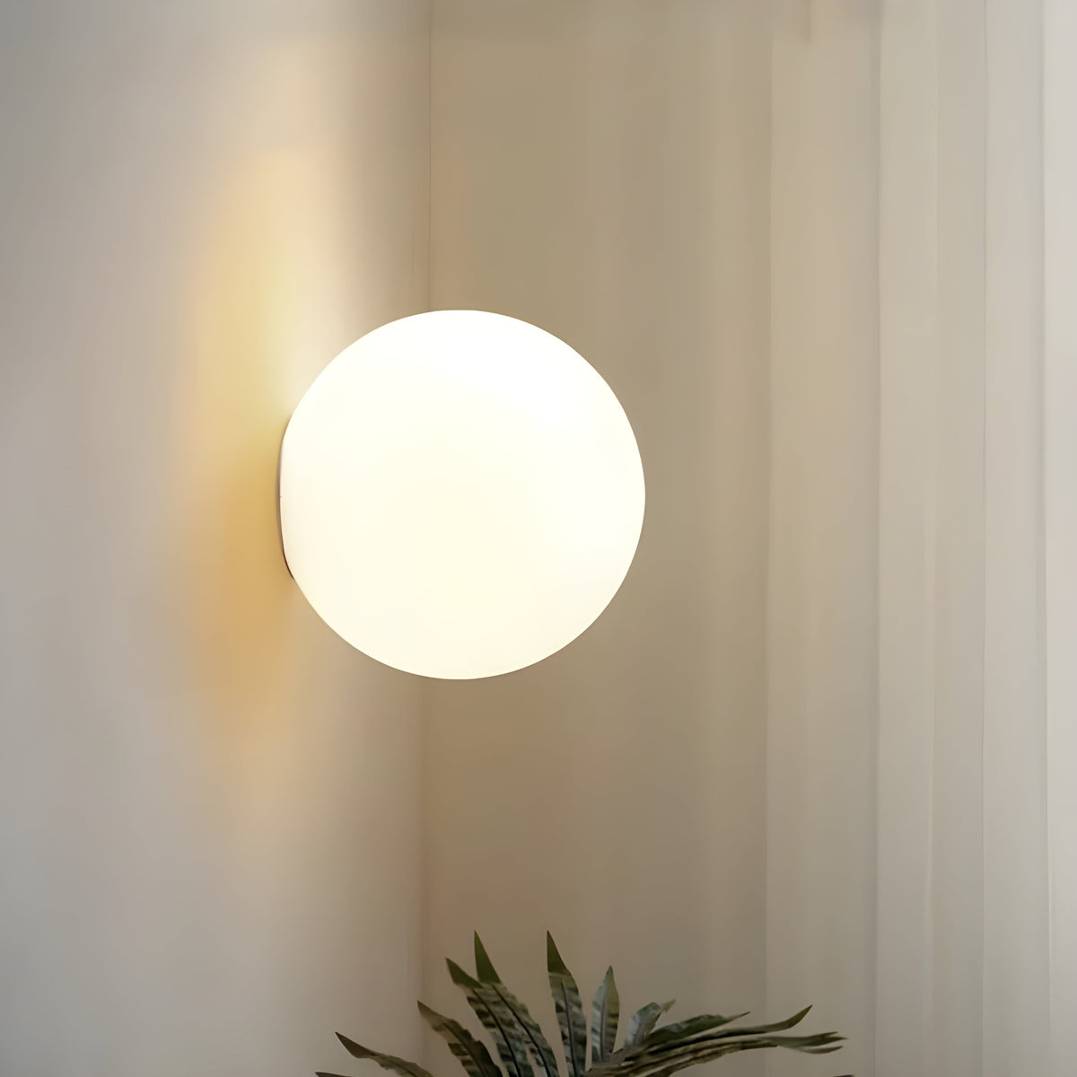 Flush Mount Globe Wall Sconce with Frosted Glass Modern Minimalist Design