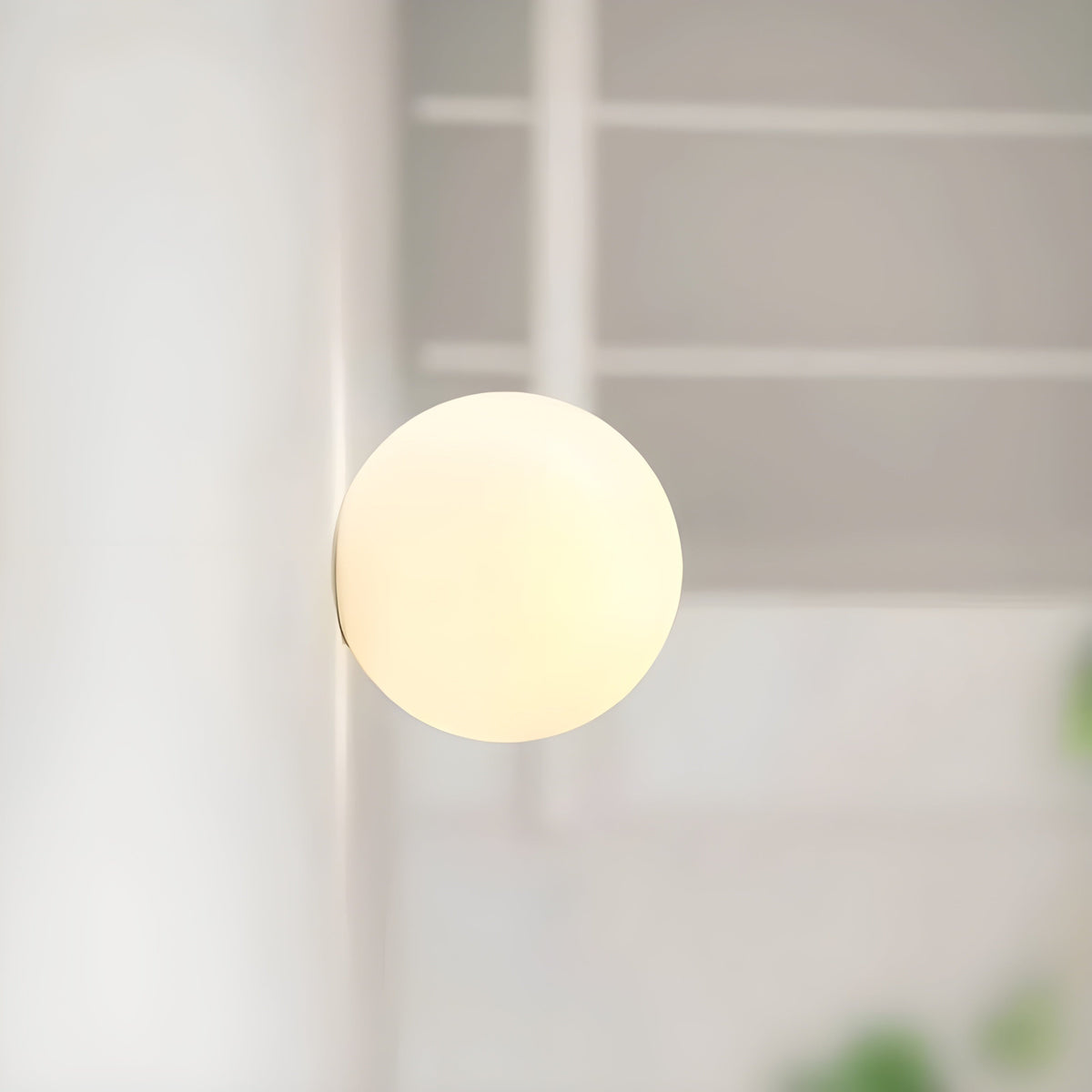 Flush Mount Globe Wall Sconce with Frosted Glass Modern Minimalist Design