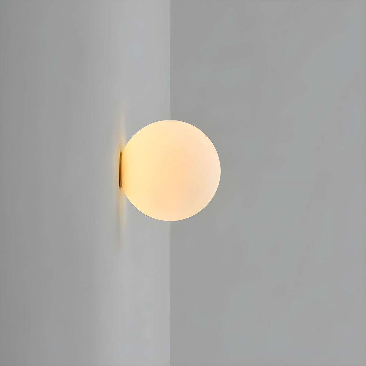 Flush Mount Globe Wall Sconce with Frosted Glass Modern Minimalist Design
