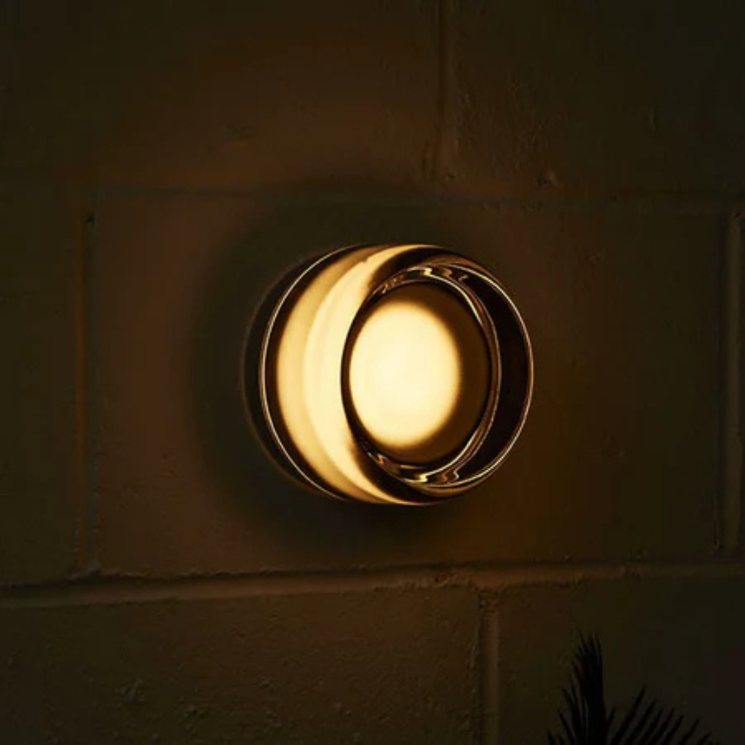 Round LED Wall Sconce with Acrylic Diffuser Flush Mount Bedroom Light