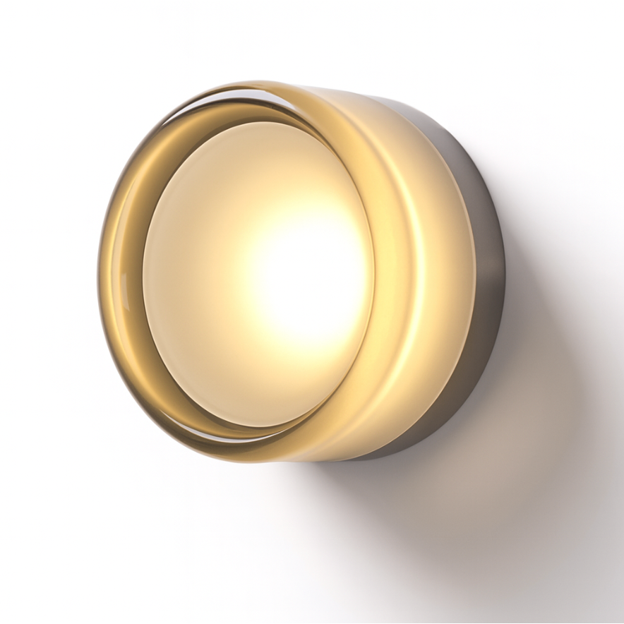 Round LED Wall Sconce with Acrylic Diffuser Flush Mount Bedroom Light