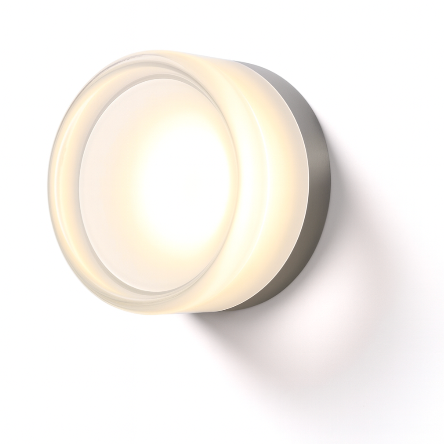 Round LED Wall Sconce with Acrylic Diffuser Flush Mount Bedroom Light