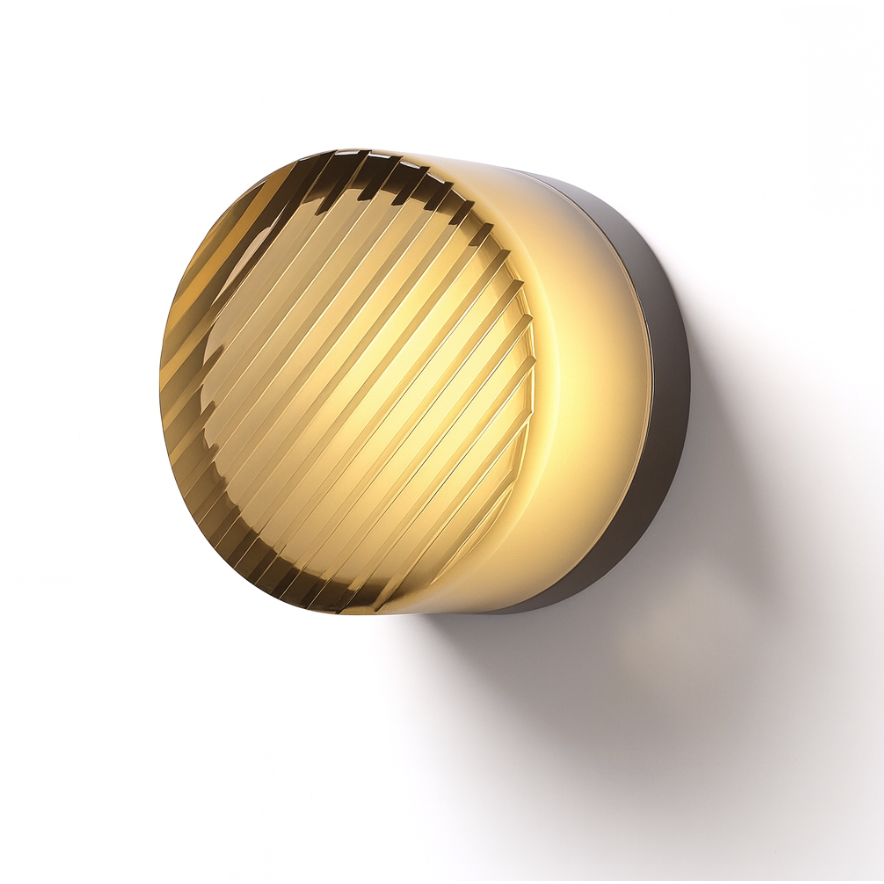 Round LED Wall Sconce with Acrylic Diffuser Flush Mount Bedroom Light