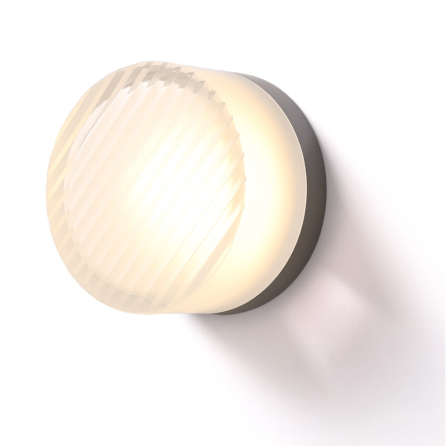 Round LED Wall Sconce with Acrylic Diffuser Flush Mount Bedroom Light
