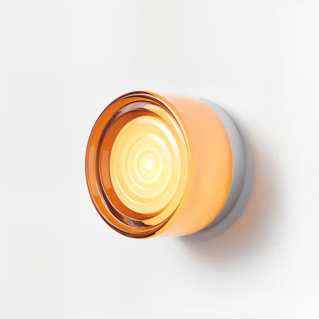 Round LED Wall Sconce with Acrylic Diffuser Flush Mount Bedroom Light