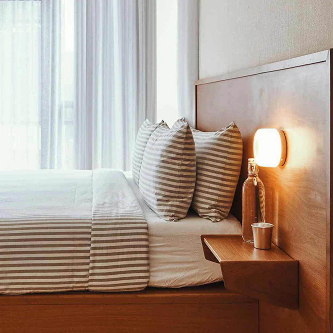 Round LED Wall Sconce with Acrylic Diffuser Flush Mount Bedroom Light