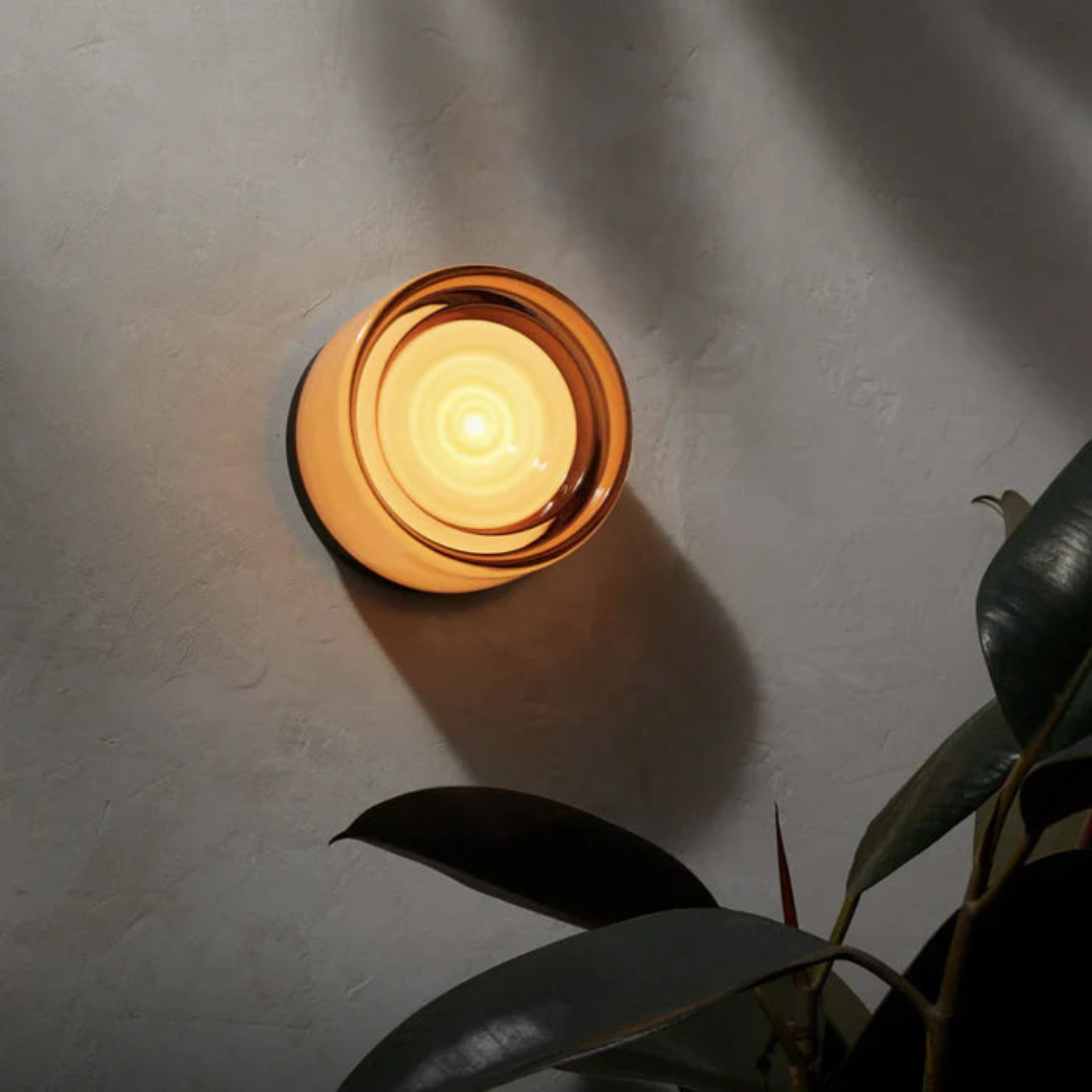 Round LED Wall Sconce with Acrylic Diffuser Flush Mount Bedroom Light