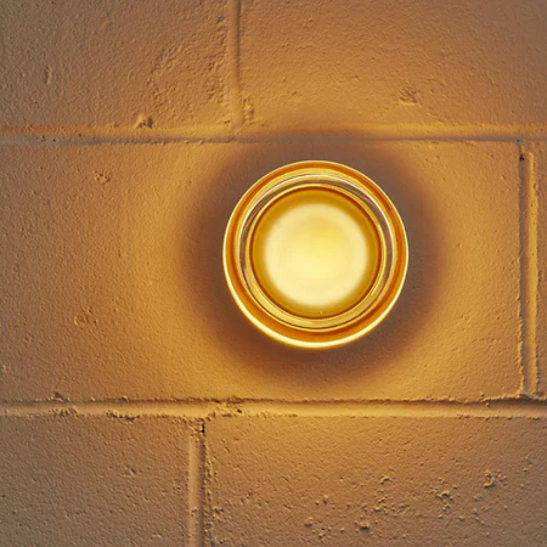 Round LED Wall Sconce with Acrylic Diffuser Flush Mount Bedroom Light