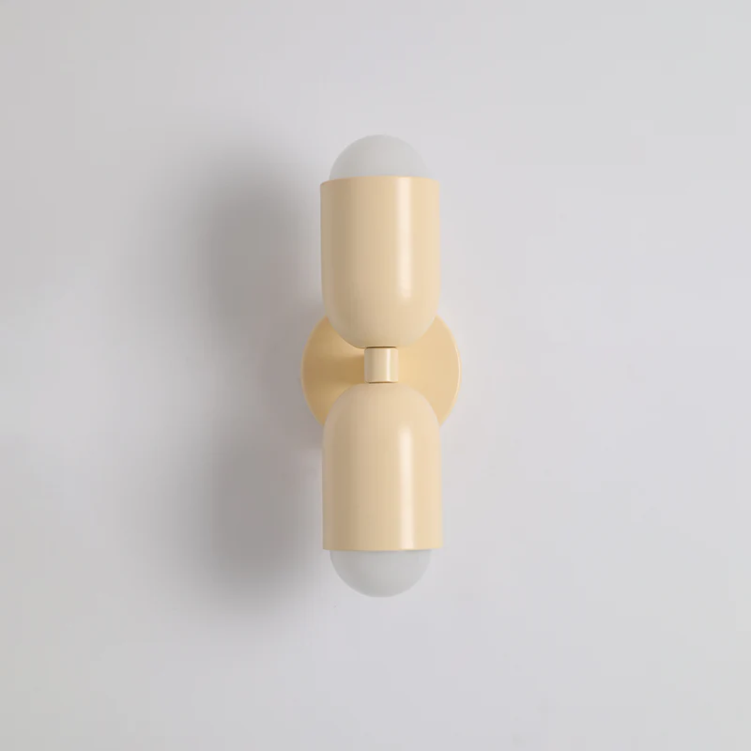 Wall Sconce Light with Dual Up and Down LED Lighting and Color-Blocked Design