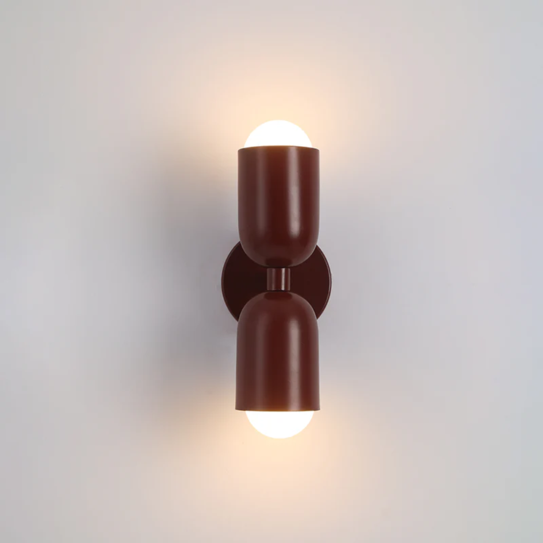Wall Sconce Light with Dual Up and Down LED Lighting and Color-Blocked Design