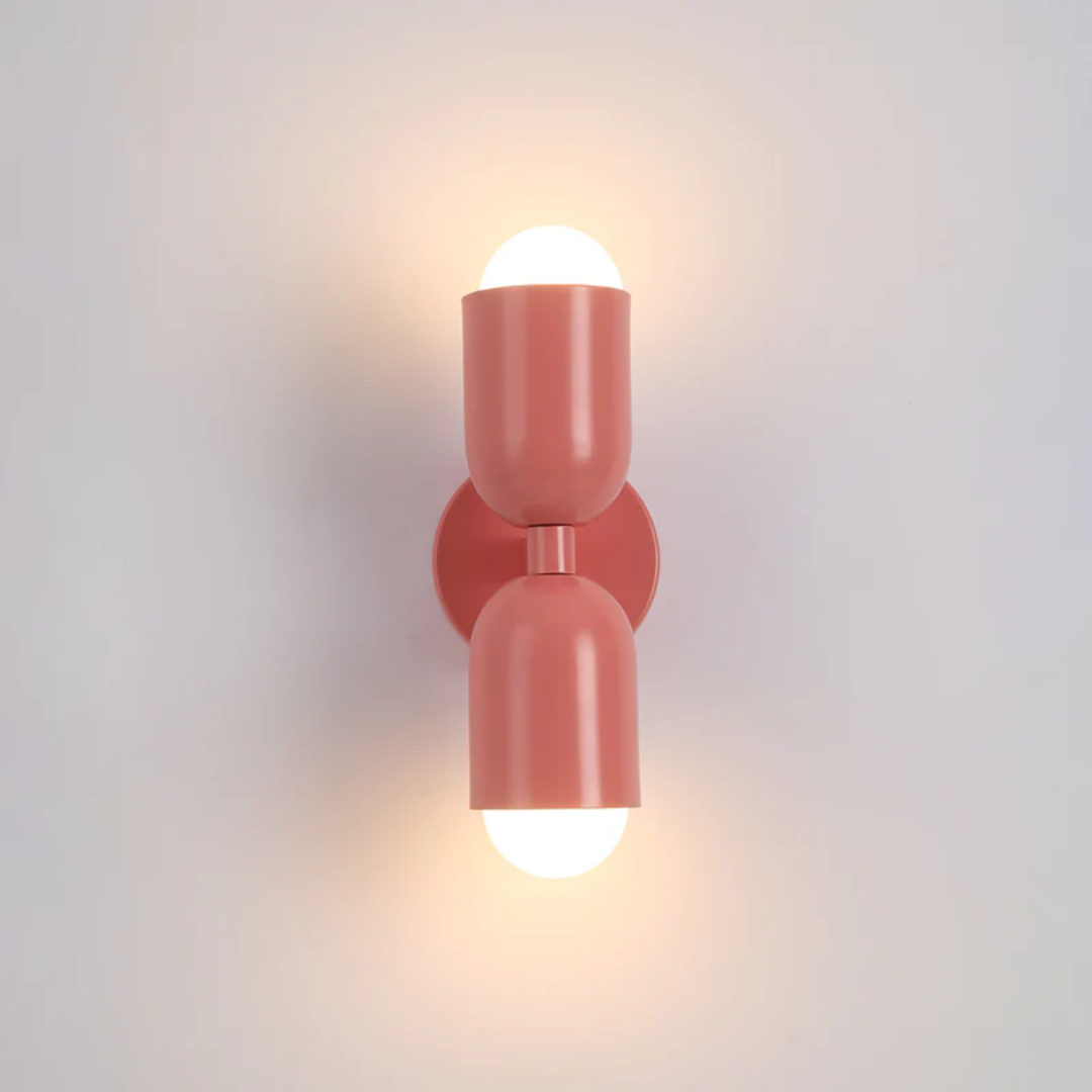 Wall Sconce Light with Dual Up and Down LED Lighting and Color-Blocked Design