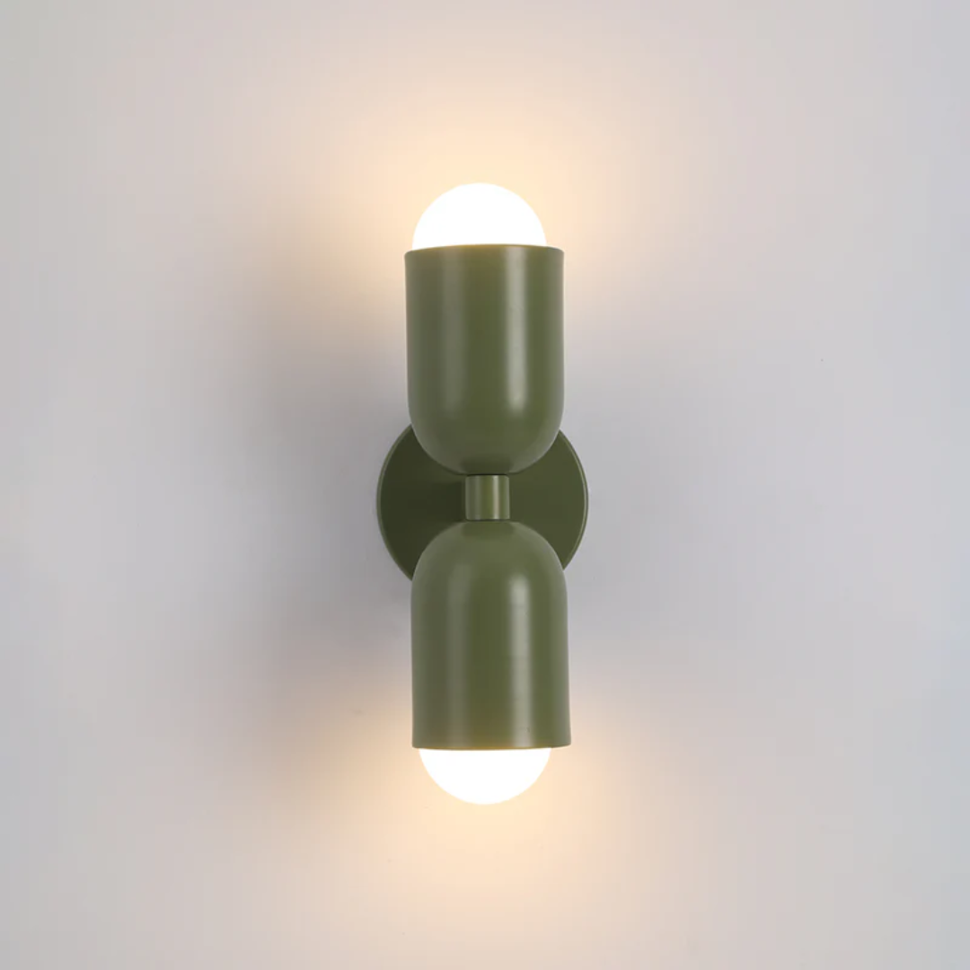 Wall Sconce Light with Dual Up and Down LED Lighting and Color-Blocked Design