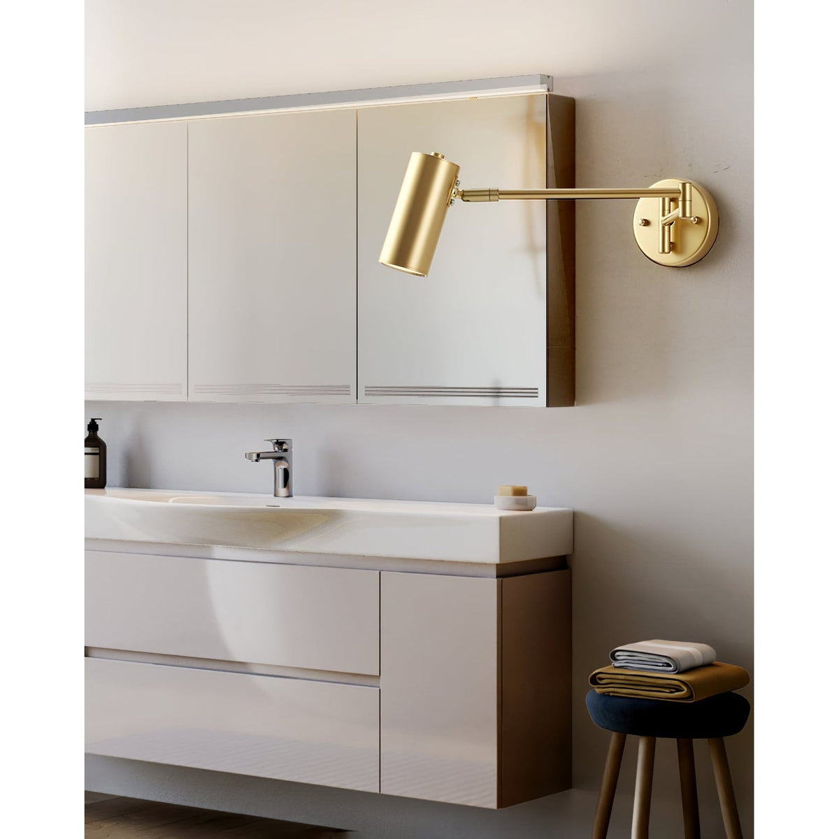 Wall Sconce Swing Arm Reading Light with Adjustable Head