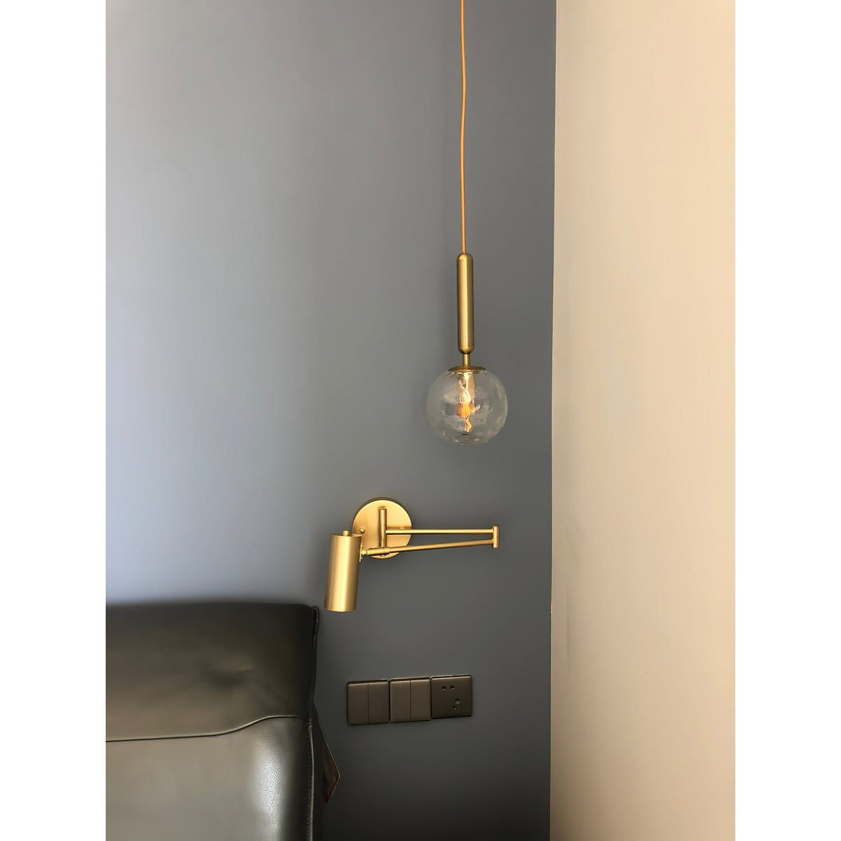 Wall Sconce Swing Arm Reading Light with Adjustable Head