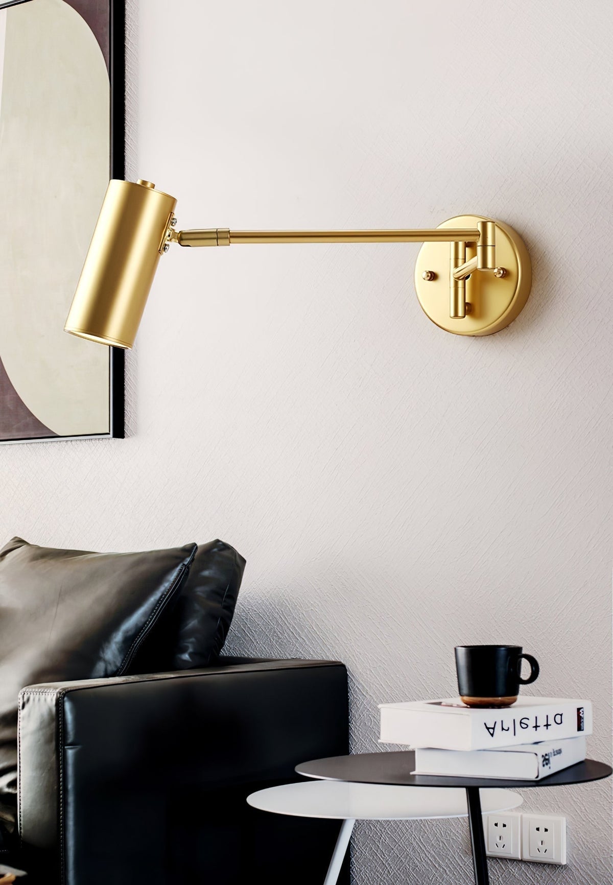 Wall Sconce Swing Arm Reading Light with Adjustable Head