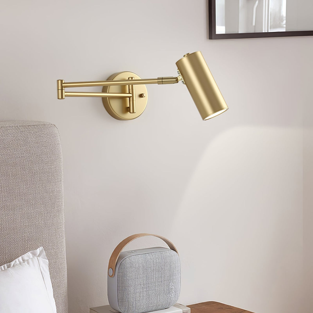 Wall Sconce Swing Arm Reading Light with Adjustable Head