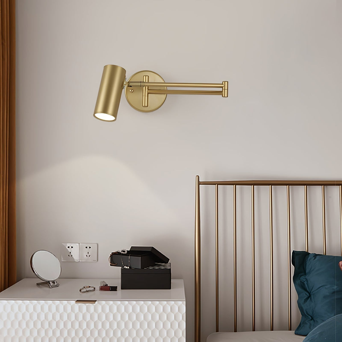 Wall Sconce Swing Arm Reading Light with Adjustable Head