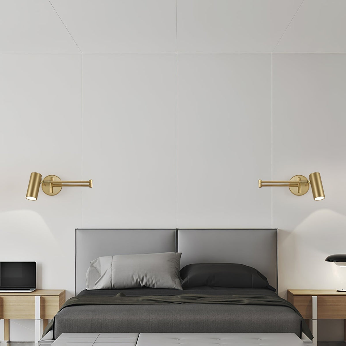 Wall Sconce Swing Arm Reading Light with Adjustable Head