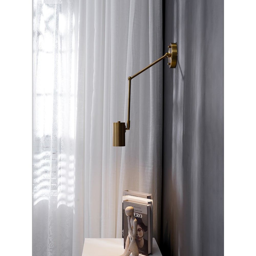 Wall Sconce Swing Arm Reading Light with Adjustable Head