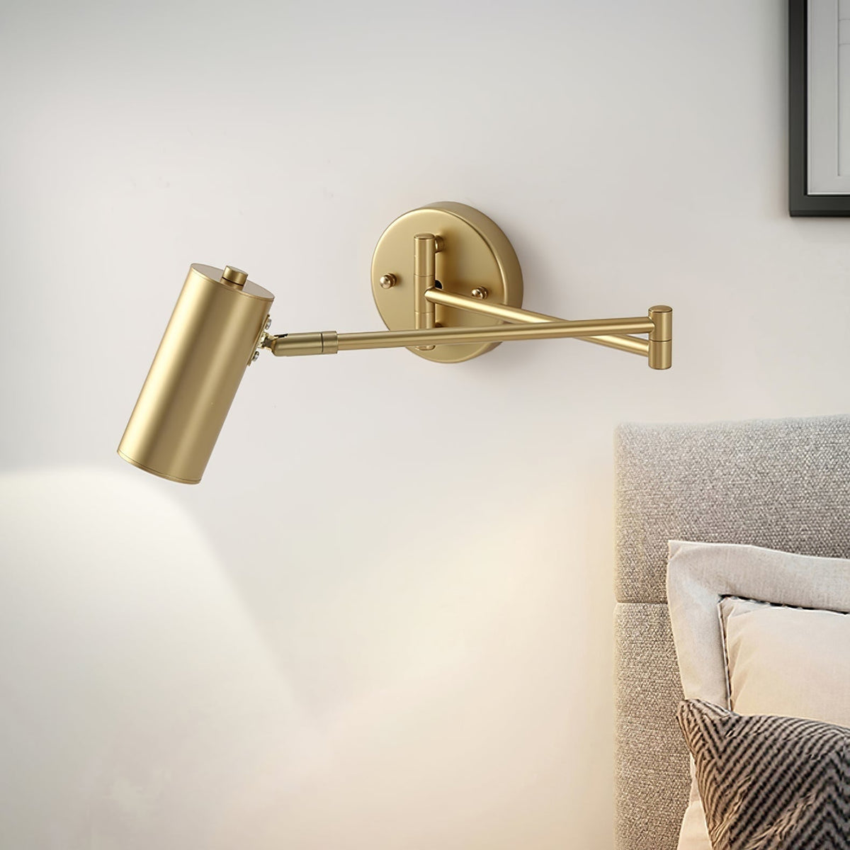 Wall Sconce Swing Arm Reading Light with Adjustable Head