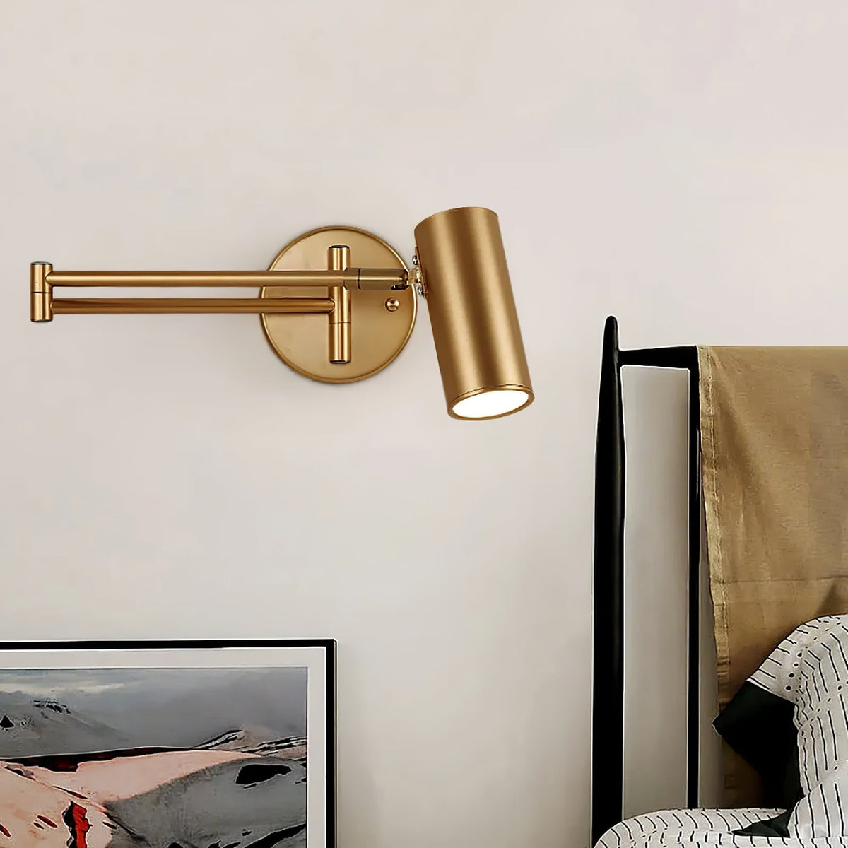 Wall Sconce Swing Arm Reading Light with Adjustable Head