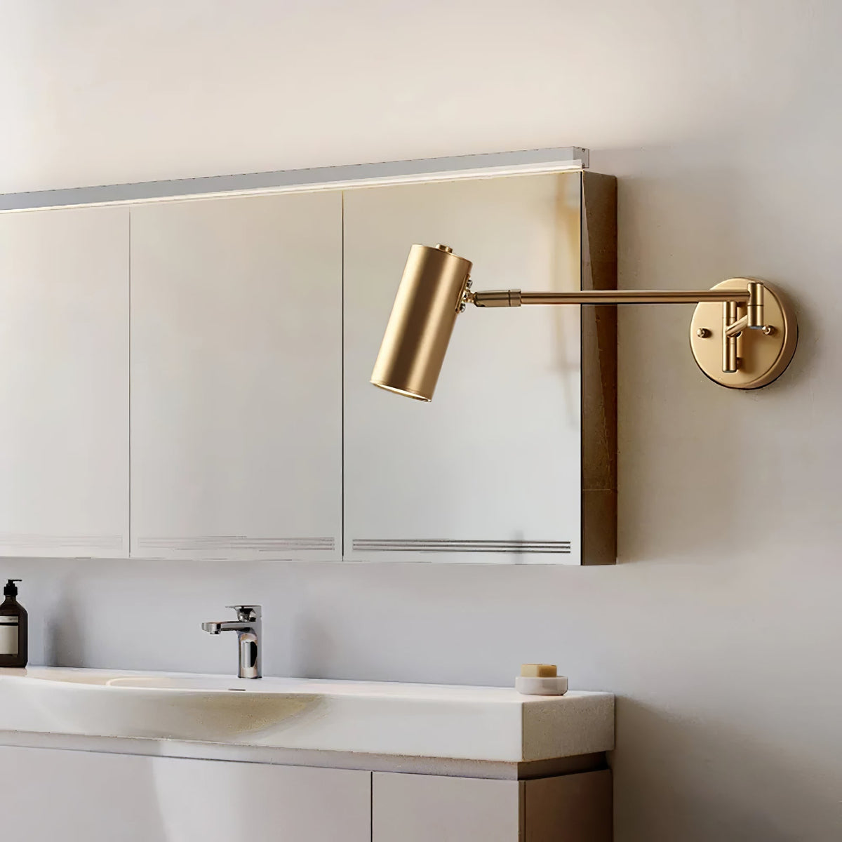 Wall Sconce Swing Arm Reading Light with Adjustable Head