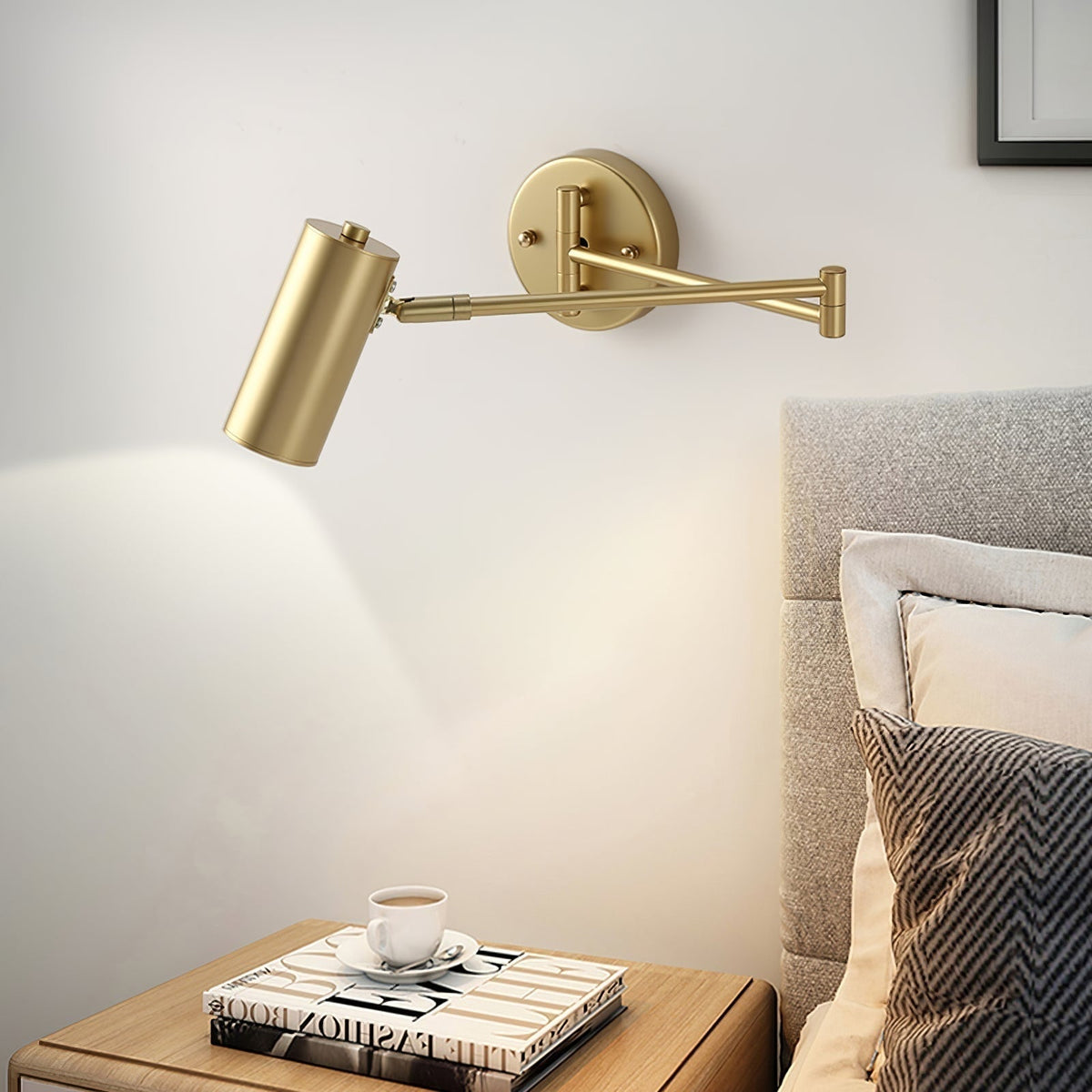 Wall Sconce Swing Arm Reading Light with Adjustable Head