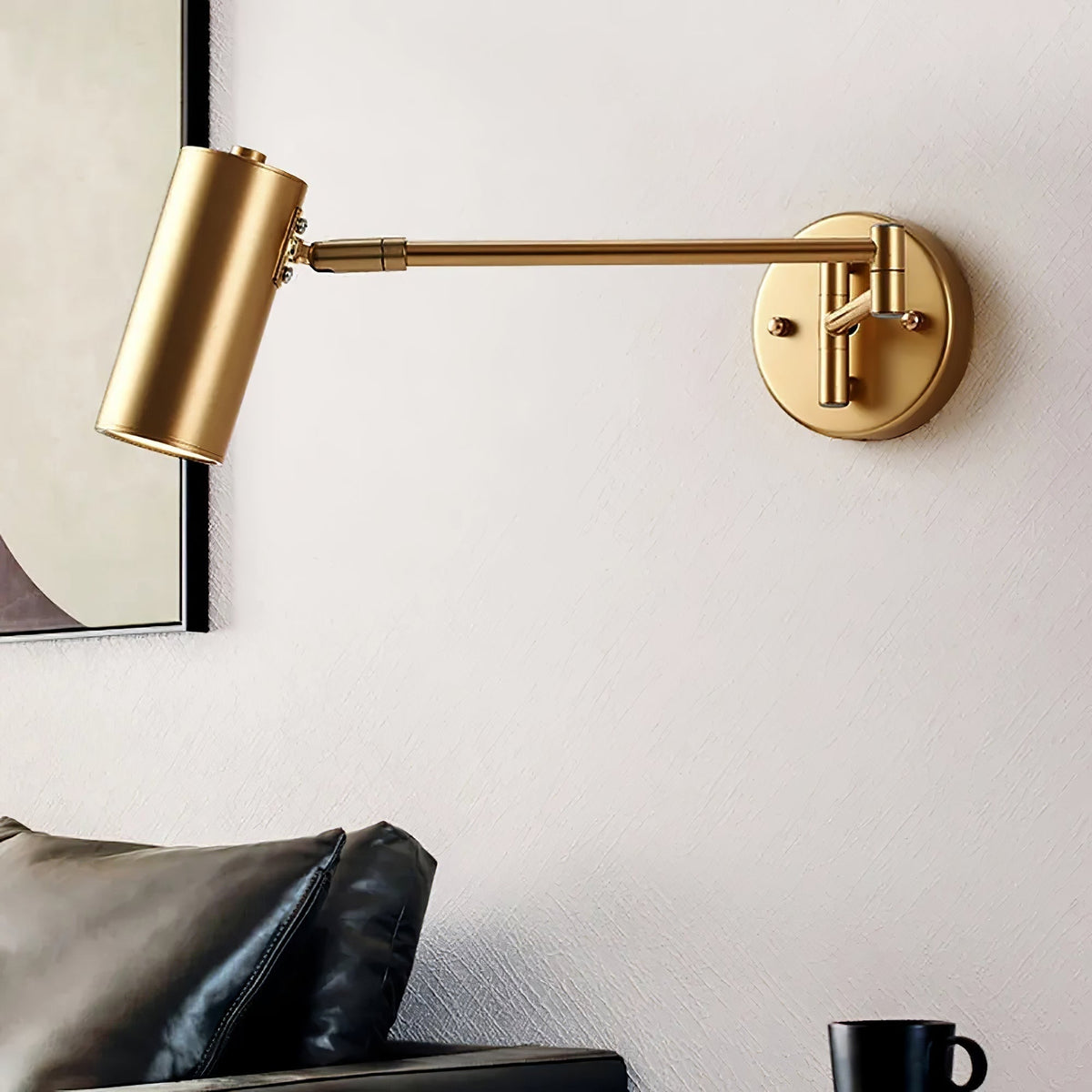 Wall Sconce Swing Arm Reading Light with Adjustable Head