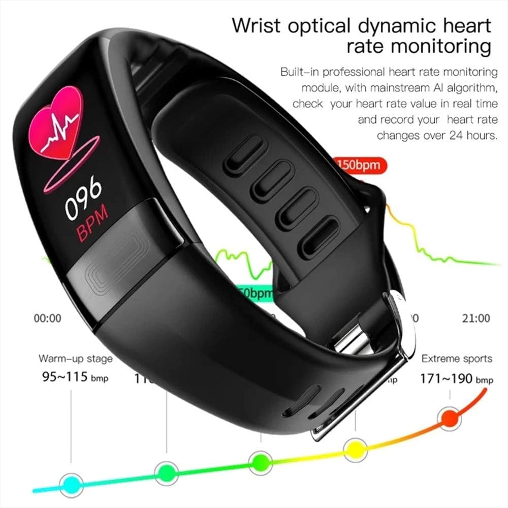 Water Resistant Fitness Tracker Wearable Heart Rate Activity Silicone Band Ecg Monitor