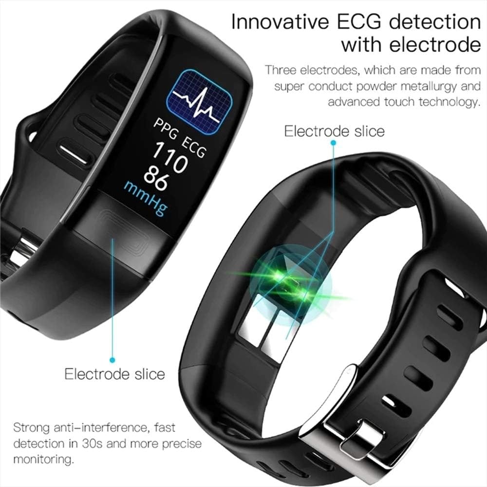 Water Resistant Fitness Tracker Wearable Heart Rate Activity Silicone Band Ecg Monitor