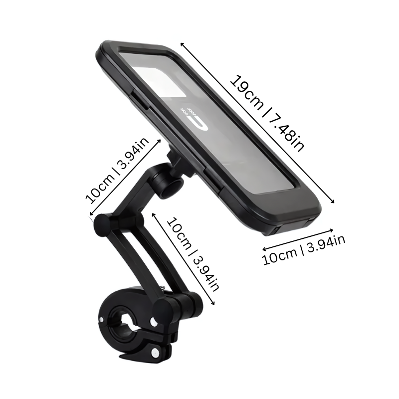 Waterproof Bike Phone Holder Mount with Adjustable Arm and Handlebar Clamp Bicycle