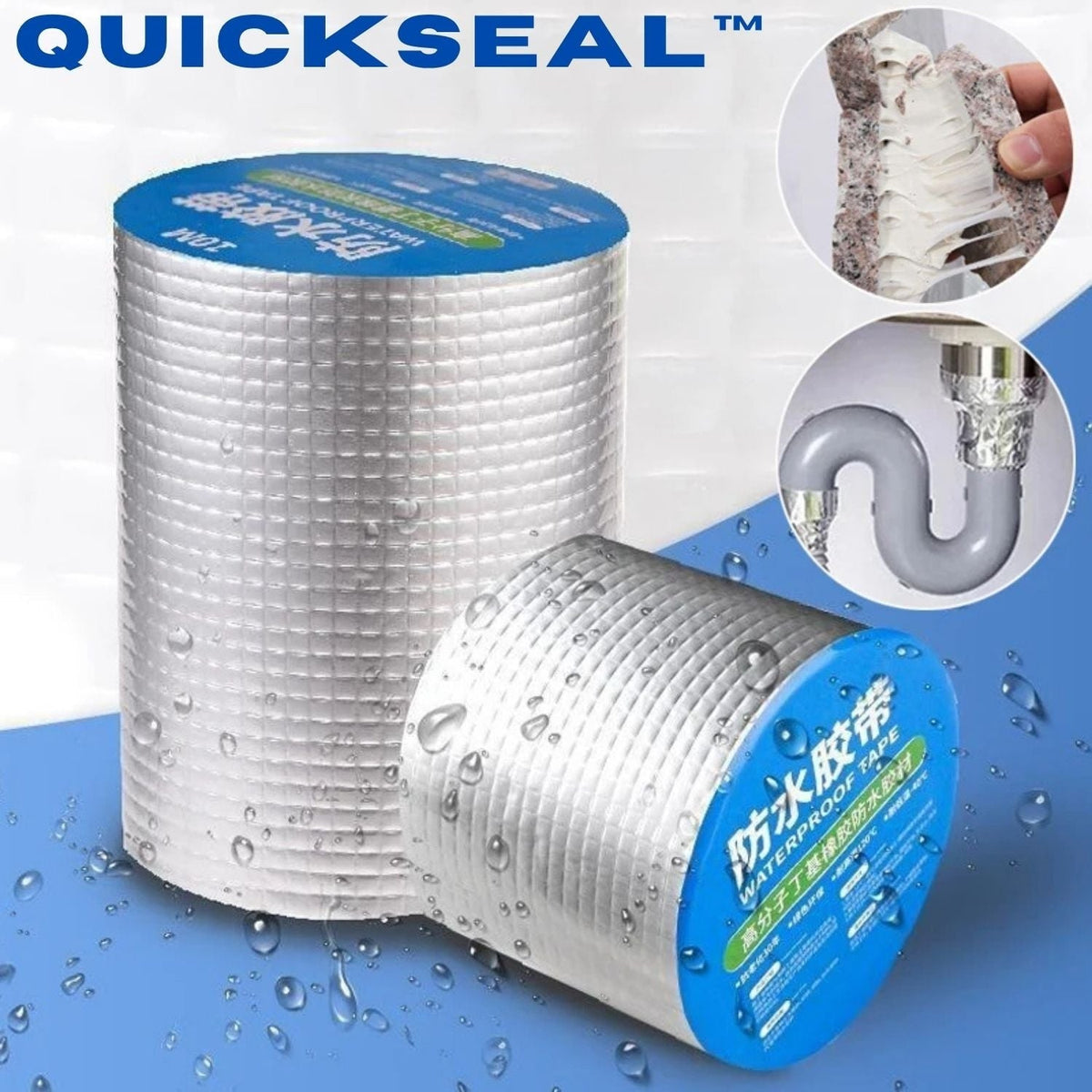 Waterproof Tape Butyl Strong Adhesive Aluminum Foil Backing Roof Repair Leak Sealing
