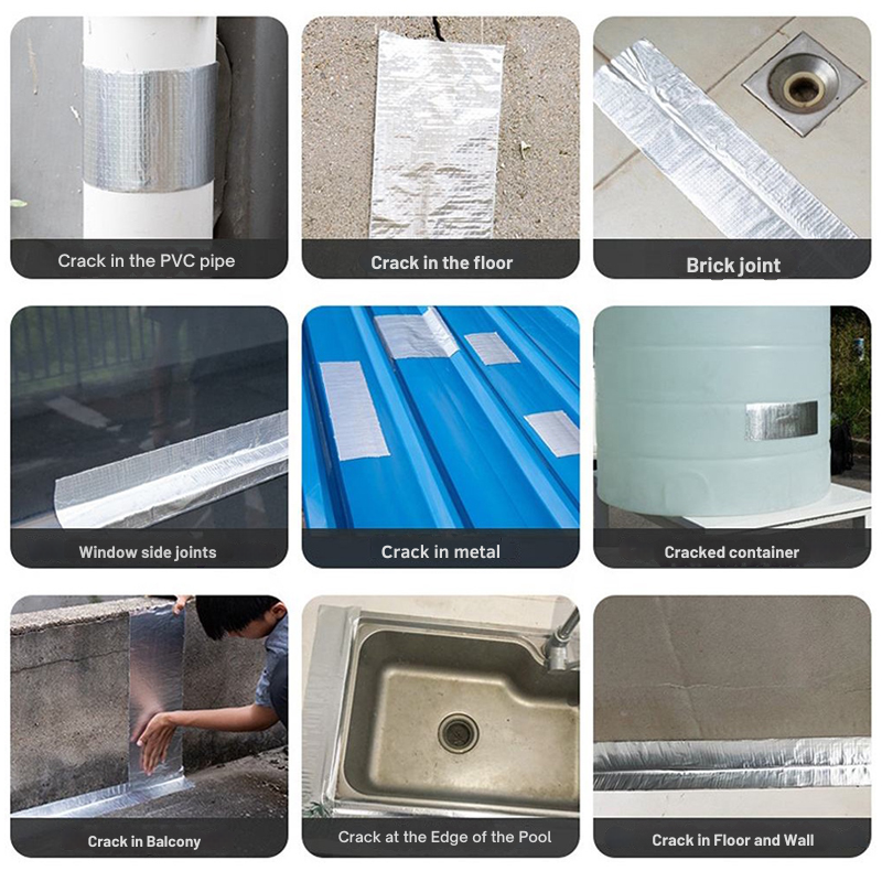 Waterproof Tape Butyl Strong Adhesive Aluminum Foil Backing Roof Repair Leak Sealing