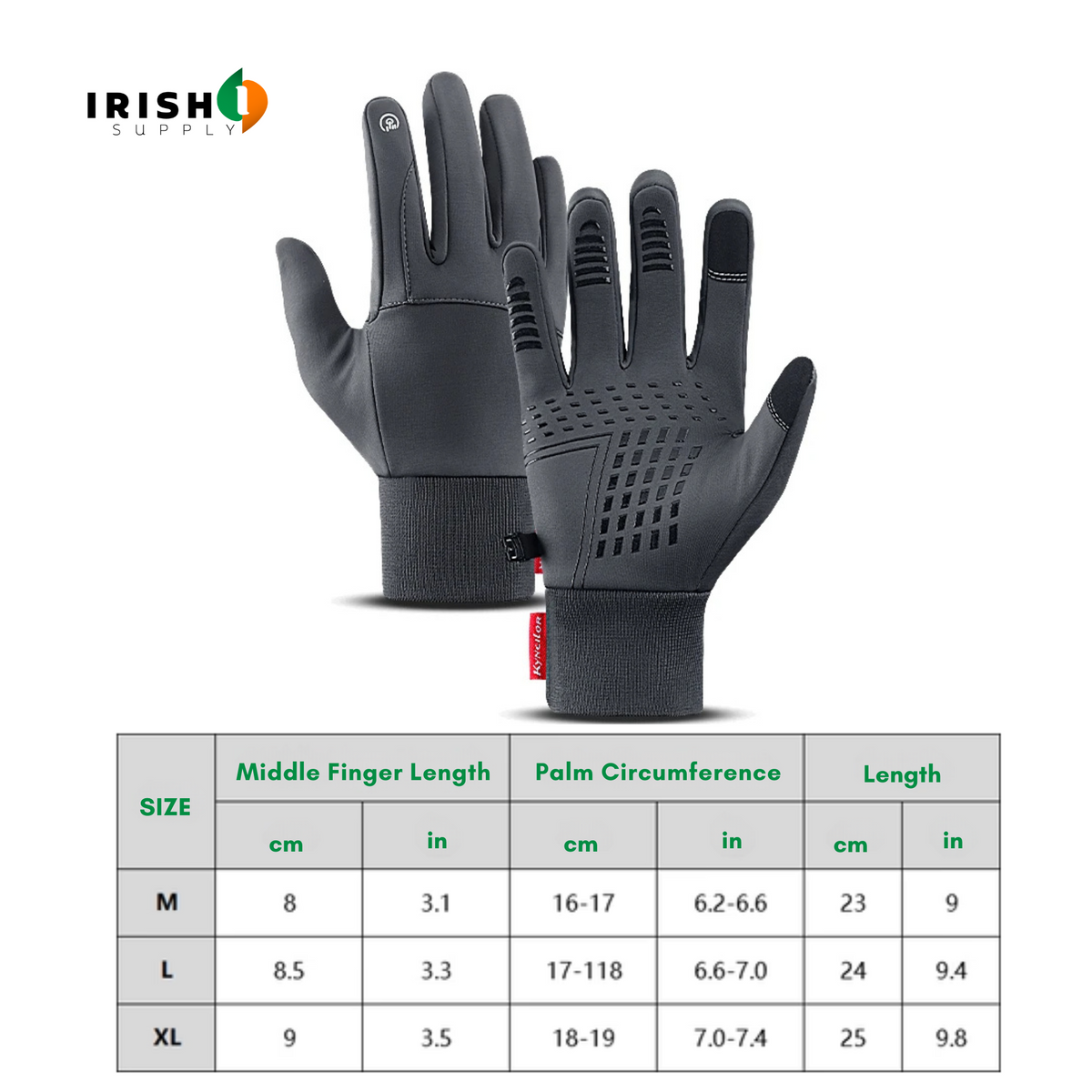 Waterproof Winter Gloves with Touchscreen Fingers Cycling Thermal Grip and Windproof Cuffs
