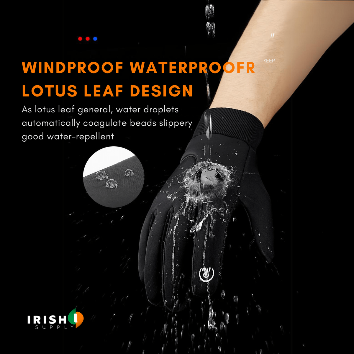 Waterproof Winter Gloves with Touchscreen Fingers Cycling Thermal Grip and Windproof Cuffs