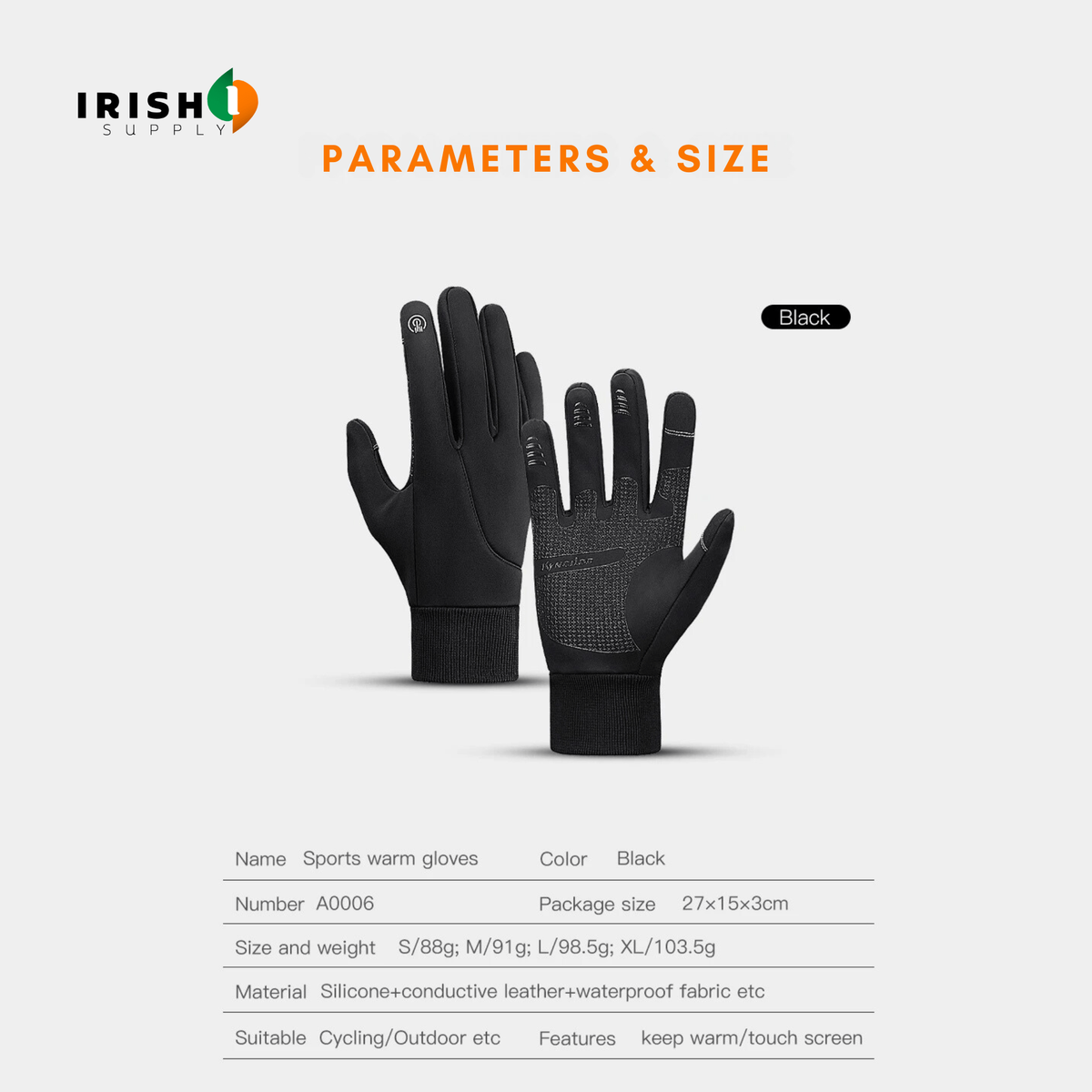 Waterproof Winter Gloves with Touchscreen Fingers Cycling Thermal Grip and Windproof Cuffs