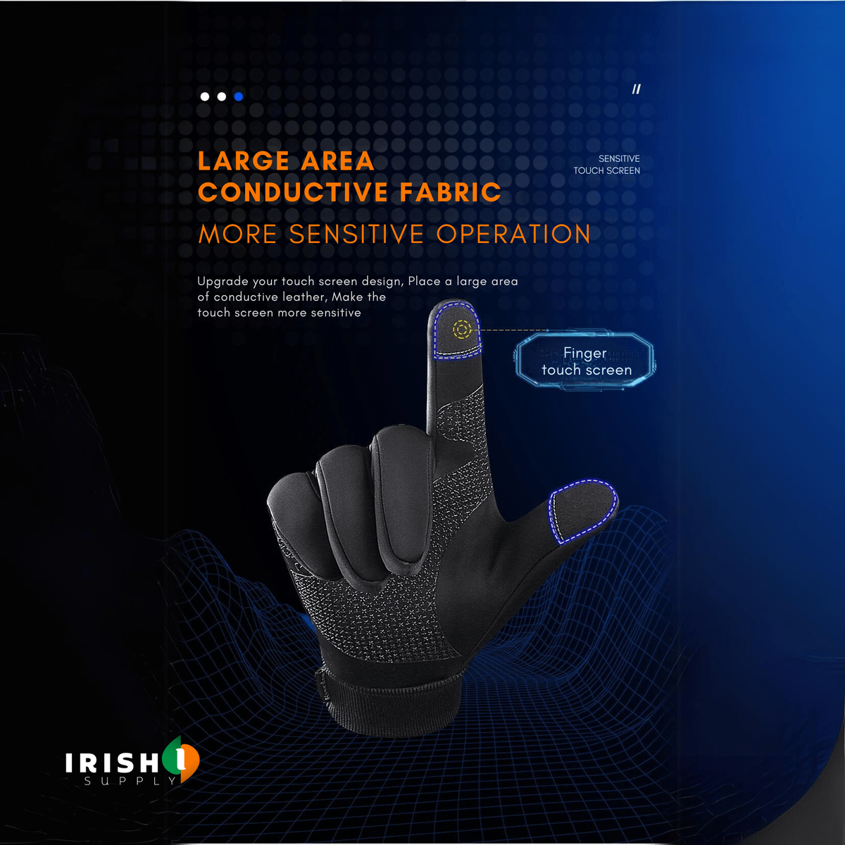 Waterproof Winter Gloves with Touchscreen Fingers Cycling Thermal Grip and Windproof Cuffs