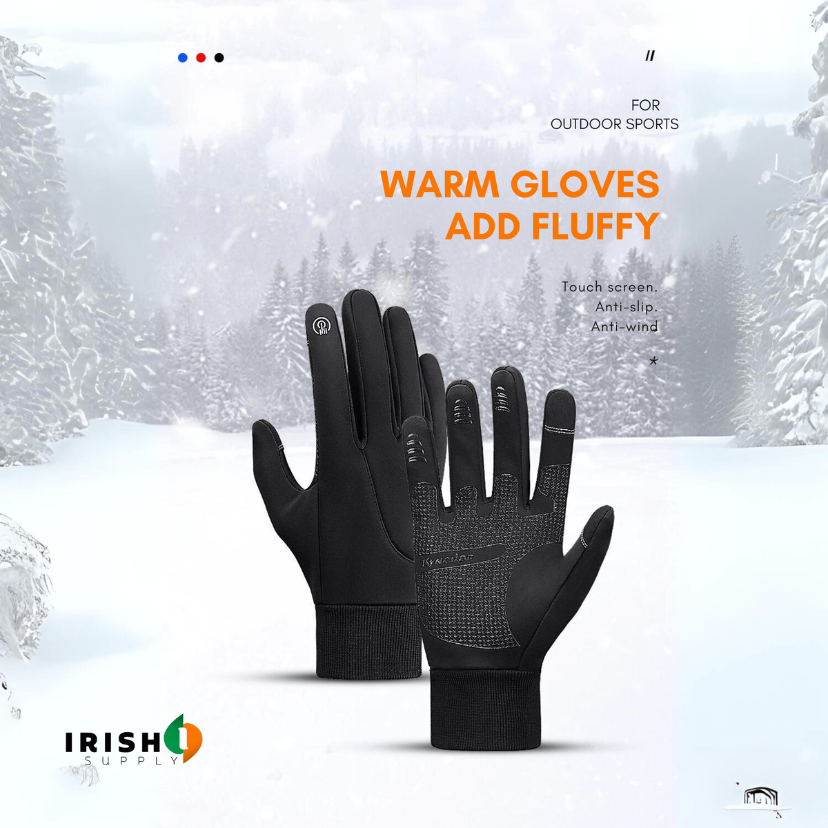 Waterproof Winter Gloves with Touchscreen Fingers Cycling Thermal Grip and Windproof Cuffs
