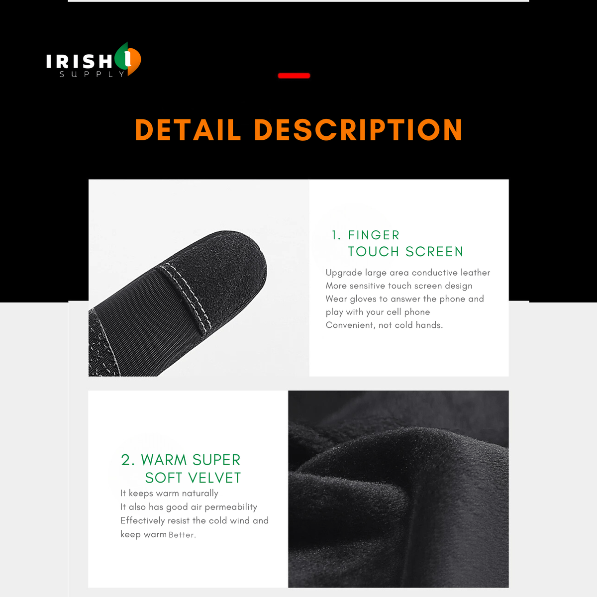 Waterproof Winter Gloves with Touchscreen Fingers Cycling Thermal Grip and Windproof Cuffs