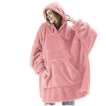 Wearable Blanket Hoodie for Newborn Infant and with Oversized Fleece and Kangaroo Pocket
