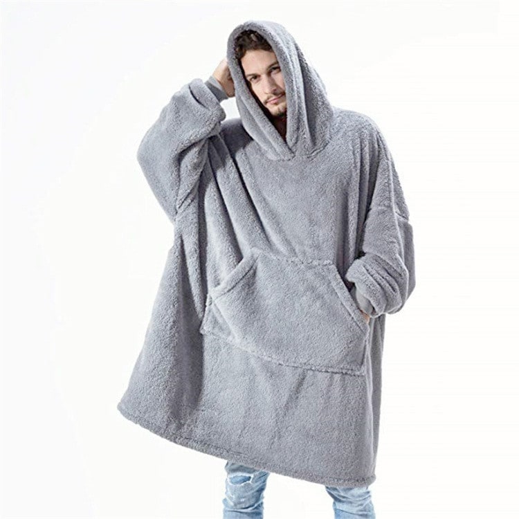 Wearable Blanket Hoodie for Newborn Infant and with Oversized Fleece and Kangaroo Pocket