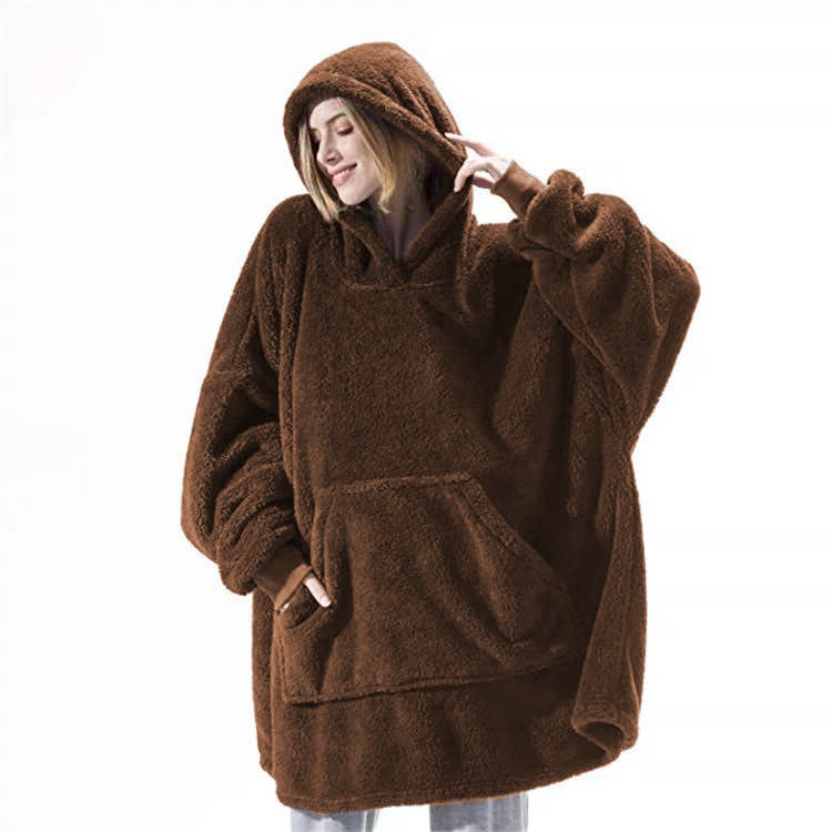 Wearable Blanket Hoodie for Newborn Infant and with Oversized Fleece and Kangaroo Pocket