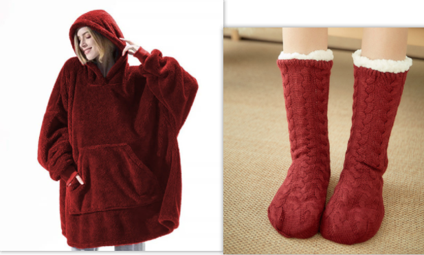 Wearable Blanket Hoodie for Newborn Infant and with Oversized Fleece and Kangaroo Pocket