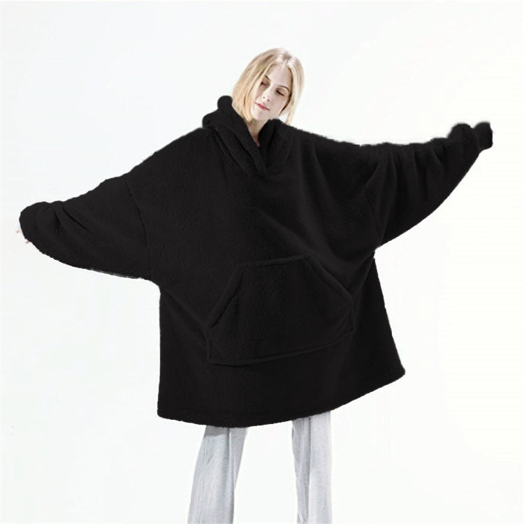 Wearable Blanket Hoodie for Newborn Infant and with Oversized Fleece and Kangaroo Pocket