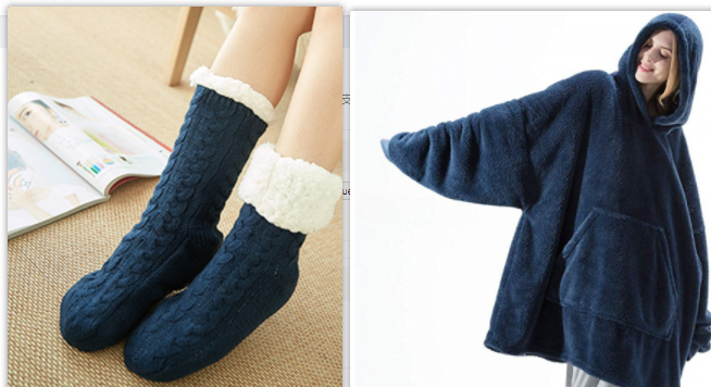 Wearable Blanket Hoodie for Newborn Infant and with Oversized Fleece and Kangaroo Pocket