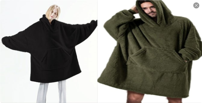 Wearable Blanket Hoodie for Newborn Infant and with Oversized Fleece and Kangaroo Pocket
