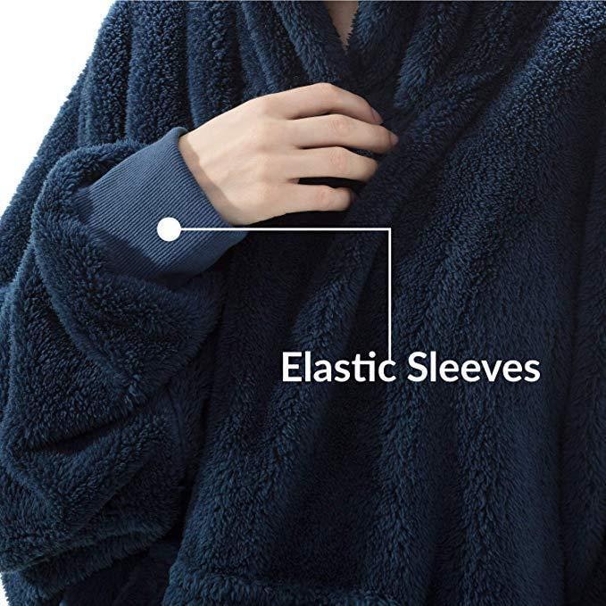 Wearable Blanket Hoodie for Newborn Infant and with Oversized Fleece and Kangaroo Pocket