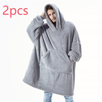 Wearable Blanket Hoodie for Newborn Infant and with Oversized Fleece and Kangaroo Pocket