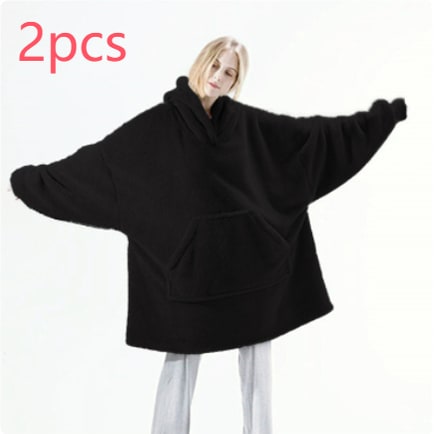 Wearable Blanket Hoodie for Newborn Infant and with Oversized Fleece and Kangaroo Pocket
