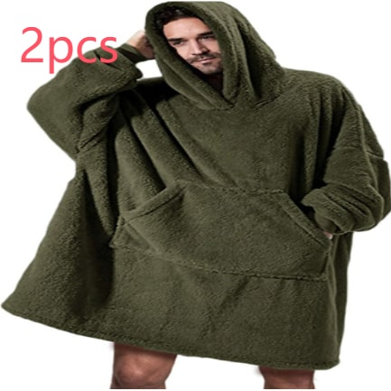Wearable Blanket Hoodie for Newborn Infant and with Oversized Fleece and Kangaroo Pocket